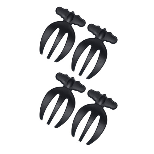 4Pcs Plastic Salad Claws Vegetable Fruit Mixing Spoon-Black