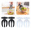 4Pcs Plastic Salad Claws Vegetable Fruit Mixing Spoon-Black 3
