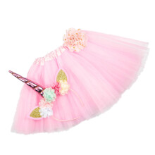 1 Set Fashion Kinder Tutu Jurk Hoofdband Unicorns Kit Roze