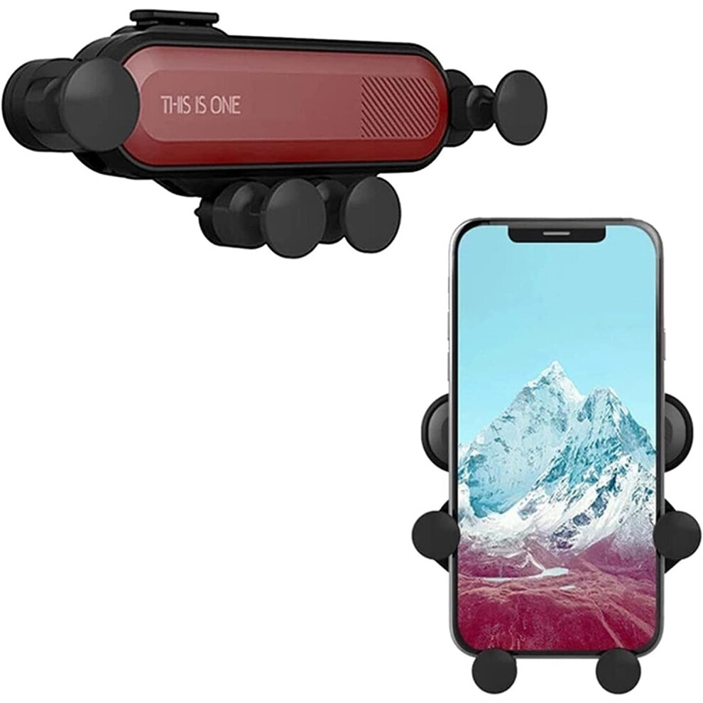 Car Phone Holder Mount Air Vent Universal Gravity Smartphone Holder Car Holder Car Accessories Snap-In Air Outlet Navigation Bracket (Color : ) Red 7770197361422
