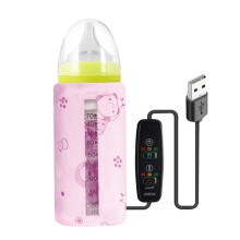 Baby Bottle Warmer - Usb Portable Travel Mug Milk Heater Bottle Heater Feeding Bottle Infant Storage Bag-Pink