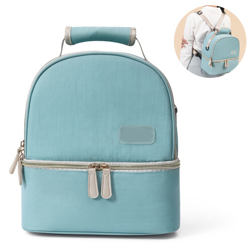 Breastmilk Cooler Bag Double Layer , Nursing Mother Breast Pump Bag Backpack Double-Layer Back Thickened-Blue 1