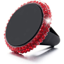 Magnetic Car Phone Holder Diamond-absorbing Mobile Phone Outlet Mobile Phone Holder Magnetic Suction 360 Rotatable Cradle (Color : Red)