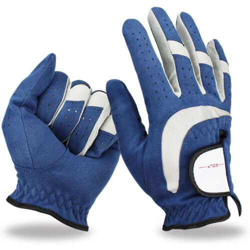Golf gloves pack men left right hand soft breathable nonslip blue 2
