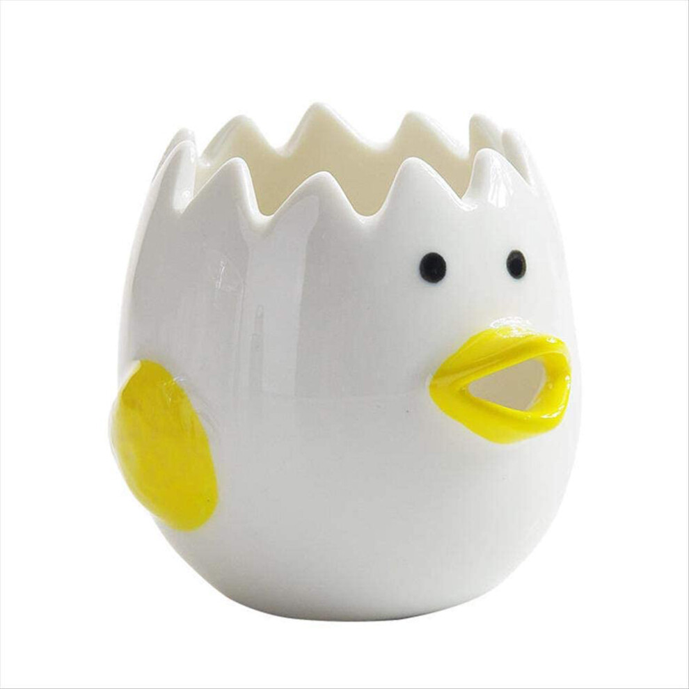 Funny Style Egg Yolk Separator, Ceramic Easy Using Chick Shape Automatic Separation Kitchen Baking Assistant 9155353317020
