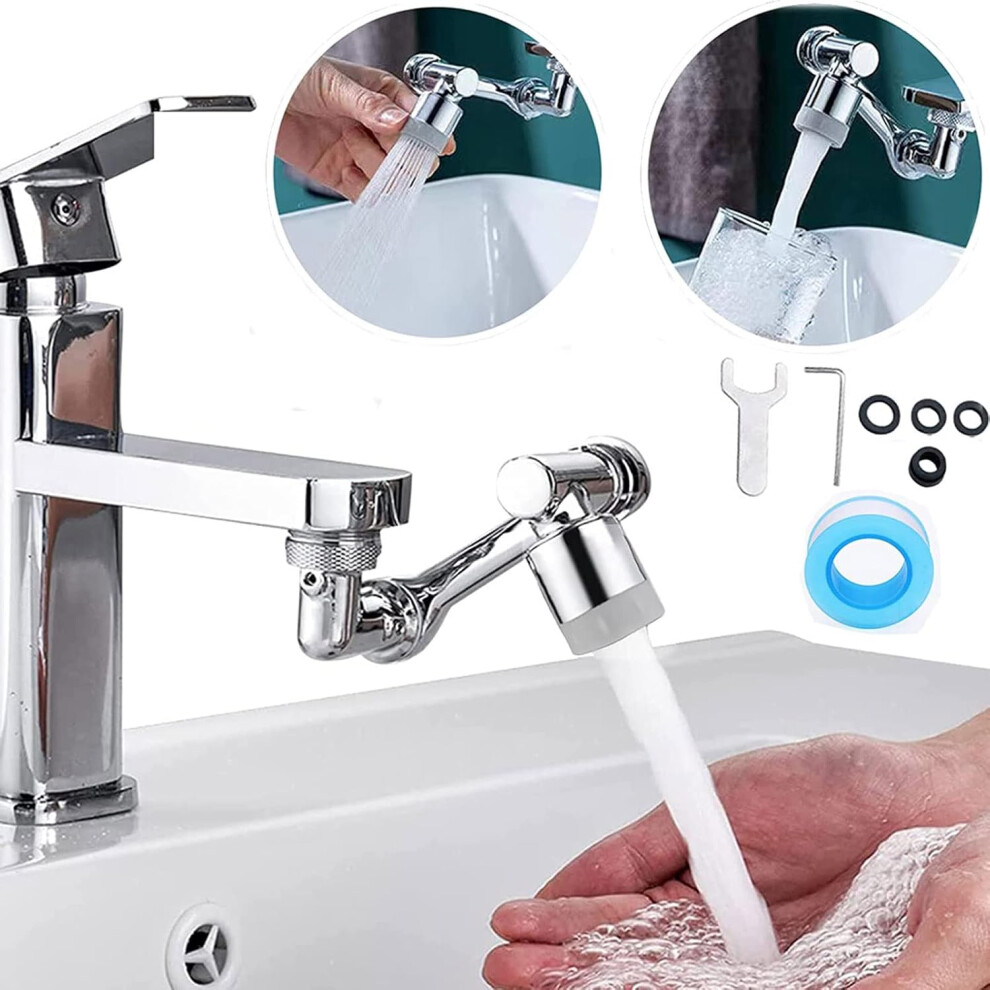 Universal 1080 High Angle Swivel Faucet Extender, Aerator Arm Spout Faucet Adapter, Anti-Splash Filter With 2 Spout Modes 7770197366922