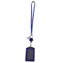 Badge Holder Strass Lanyard Glitzer Halskette Blau