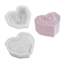 Silicone Mold Heart Shape Candle Jar Craft Making DIYs Concrete
