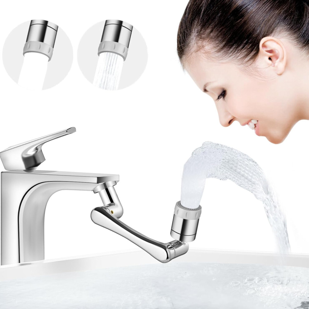 Faucet Extender 1440 Swivel, Universal Faucet Aerator, 2 Mode Water Outlets, 1080+360 Rotatable Kitchen Bathroom Sink Faucet Extension 7770197366991