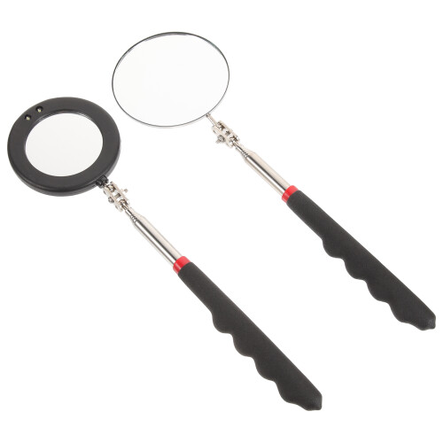 2Pcs Telescoping LED Inspection Mirror for Car Flexible Metal Plastic
