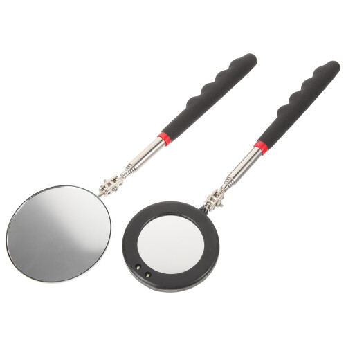 2Pcs Telescoping LED Inspection Mirror for Car Flexible Metal Plastic 2