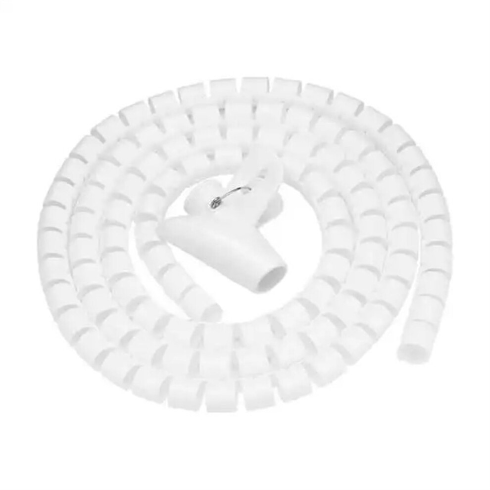 Spiral Wrap 1M Cable Organiser 1632Mm Id Tube Cord Protector Clip White 9067246018337