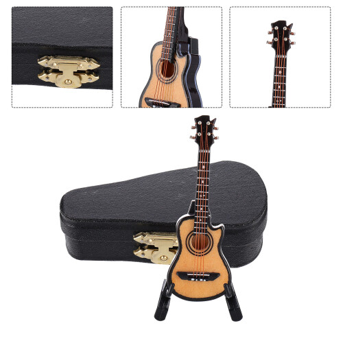 1 Set E-Gitarre Modell Gitarren Statue Mini Musikinstrumente 2