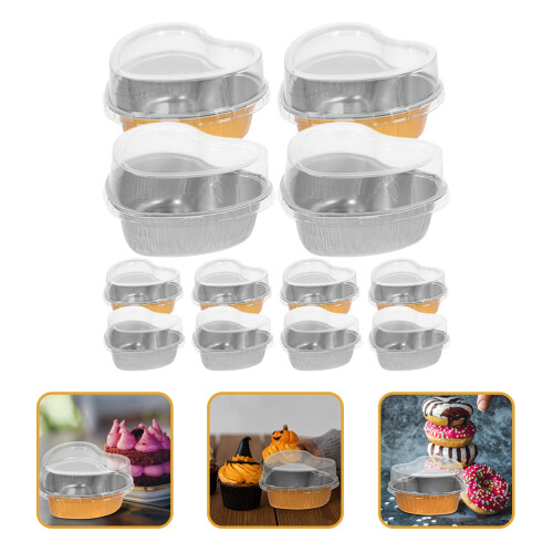 30St Herzförmige Kuchenboxen Transparente Backverpackungsbox 2