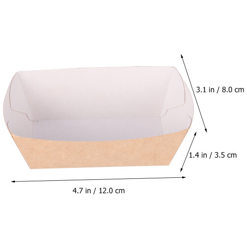 100Stk Kraftpapier Speisen Tabletts Bootform 2