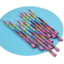 10/24Pcs Painting Stitching Crayons Building Blocks Kid Color Stackable Crayons 24 sticks