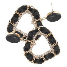 Fashion Herz Ohrhänger Damen PU Boho Ohrschmuck Set