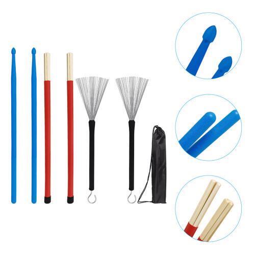 1Ensemble Baguettes Et Brosse Pour Tambour Confort 2