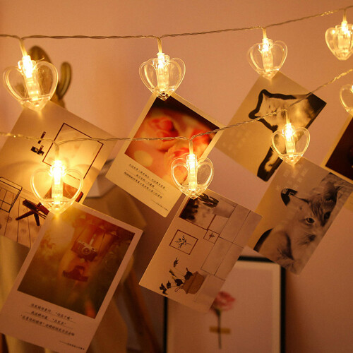 Pendant Lamp Love Heart Photo Folder LED Clip String Lights 1