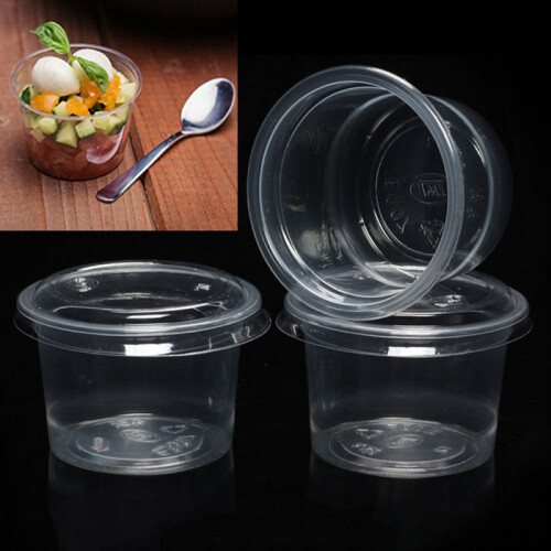 100 Unidades 120 Ml Desechables Con Para Salsas Y Postres 2