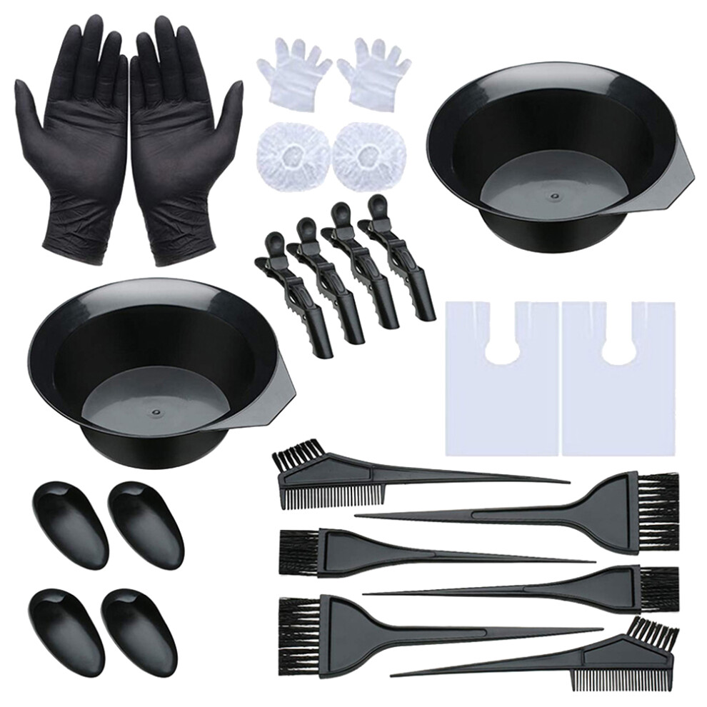 Aboofan One Set Of 24Pcs Hair Dye Kit With Mixing Bowl Comb Brush And Gloves