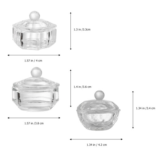 3 Piezas Tazas De Cristal Para De Con Tapa 1
