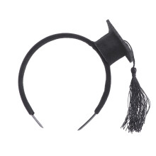 Mini Doktorhut Haarband Party Kopfschmuck Abschlussdekoration Schwarz