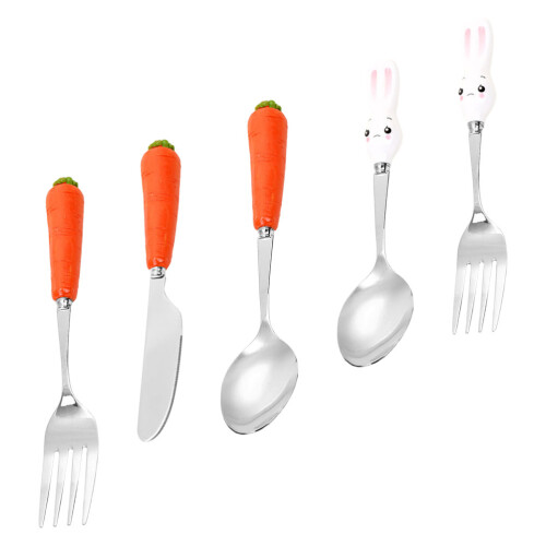 De 5 Piezas Cubiertos Inoxidable Infantil