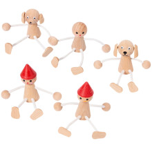5Stk Holz Flickerfiguren Mit Beweglichen Und Tierdesign