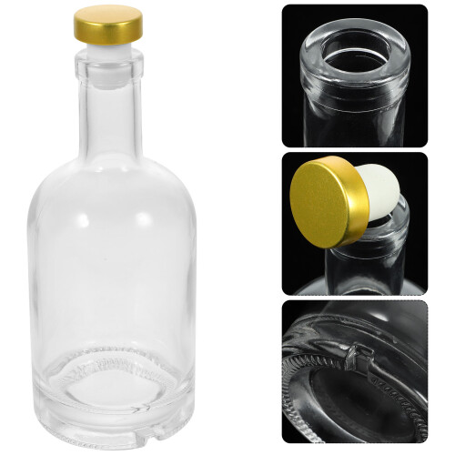 2Pcs Glass Wine Bottle Thickened Transparent Decanter for Home Use 1