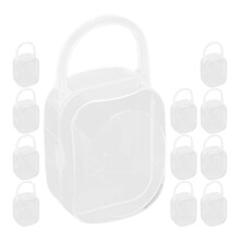 12Pcs Portable Clear Pacifier Case Reusable Plastic Container