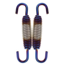 2Pcs Motorcycle Metal Pipe Springs Sturdy Swivel Hooks Universal Fit