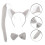 1Ensemble Costume Loup Enfant Gris Écoute Oreilles Nœud Queue 5