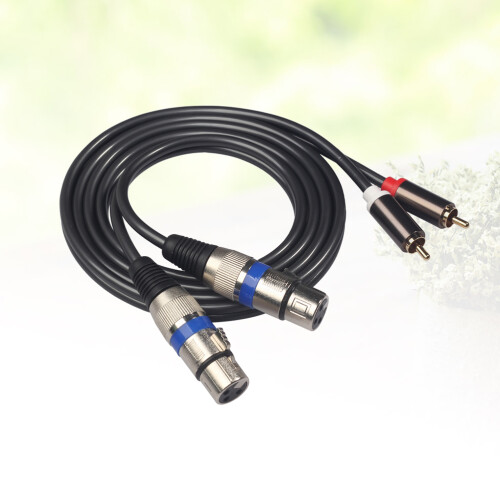 1Câble Audio Noir 2-Xlr À 2-Rca Pour Haut-Parleur Stéréo 2