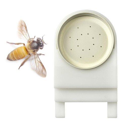 2Pcs Beehive Entrance Feeder With Perforated Lid Plastic White 2