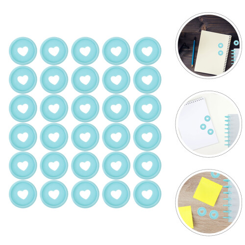 30 Pcs Planner Bookmark Macaron Color Binding Buckle Sky-Blue Discs 1