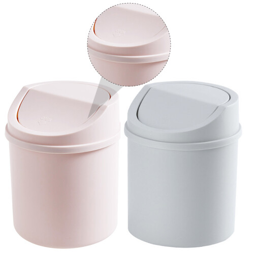 2Pcs Plastic Garbage Containers Assorted Colors for Home Use 2