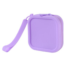 Silicone Square Coin Pouches Small Silicone Purse Coin-Purple