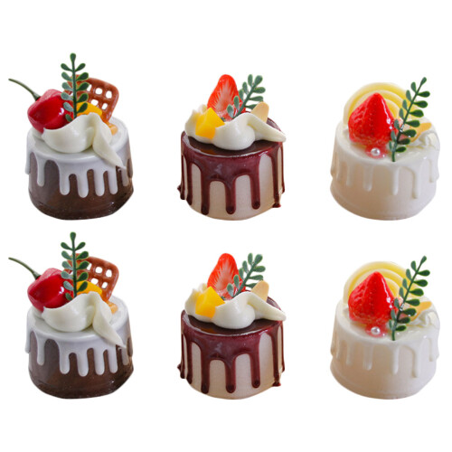 6Pcs Realistic Cake Model For Kitchen Wedding Bakery Decor 2