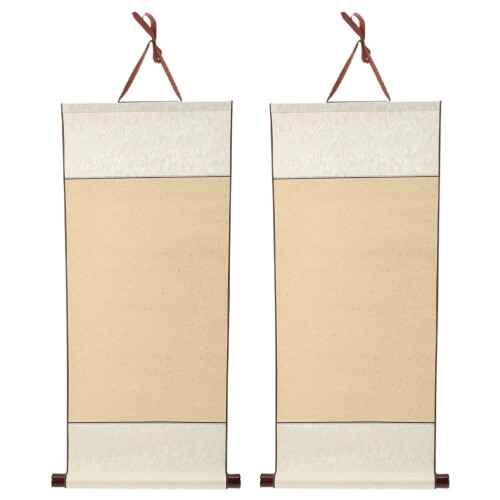 2Pcs Water-Absorbing Blank Scrolls for Calligraphy and Painting Use