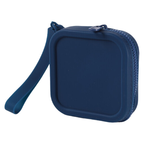 Small Square Silicone Small Purse Coin Wallet Small-Navy Blue