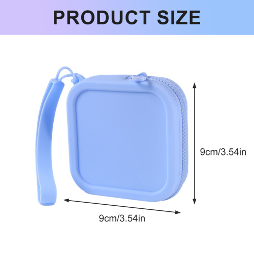 Small Square Silicone Small Purse Coin Wallet Small-Navy Blue 2