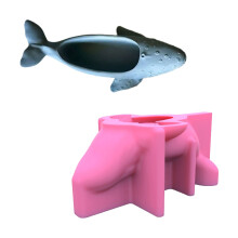 3D Whale Candlestick Silicone Mould Plaster Resin Making Molds