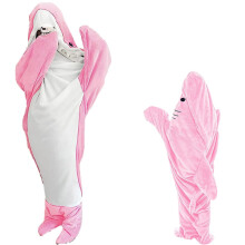 Unisex Hai Blanket Hoodie Decke Flannel Hai Sleeping Bag for Kids Adults Cosplay Costumes for Halloween (Pink XXL) Pink XXL