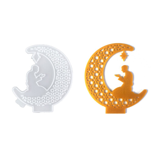 Eid Moon Candle Holder Molds Candlestick Molds with Base for