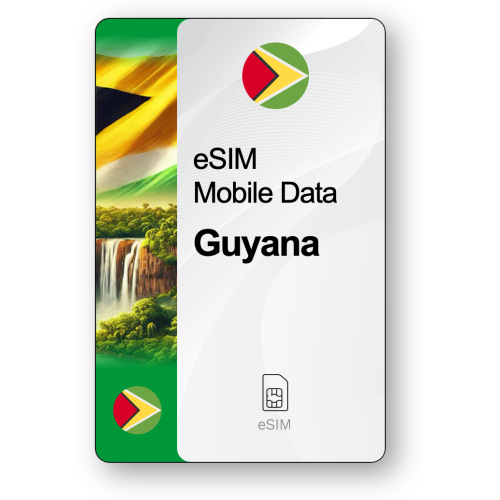 Internet eSIM Guyane, valable 30 jours, trafic 5 GB