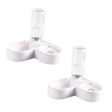 2 Pcs Corner Shape Automatic Pet Water Feeder Double Bowl For Small To Medium Pets Easy Clean Food And Water Container