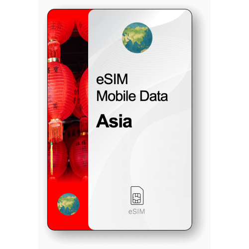 eSIM Internet Ασία, ισχύει για 30 ημέρες, κίνηση 5 GB
