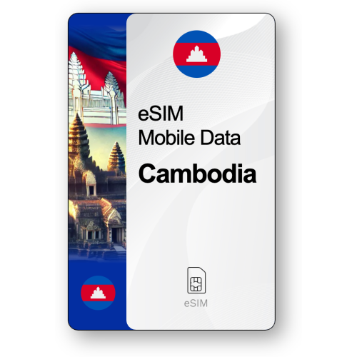 Internet eSIM Cambodge, valable 30 jours, trafic 10 GB