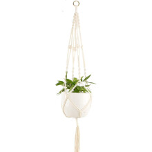 Portavasi in macramè stile boho-chic, ecologici, realizzati a mano con corda di cotone naturale, ideali per decorazioni interne ed esterne, facili